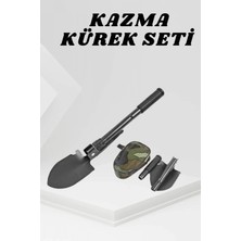 Marsilyan Katlanabilir Kamp Küreği Küçük Kazma Kürek Seti Pusulalı