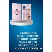 GRAYLINE Kablolu Bluetooth Kulaklık ve Kadınlara Özel Bileklik Hediyeli Yeni Nesil Akıllı Saat 3 Kordonl
