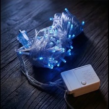 Marsilyan 10M 100 LED Damla Uçlu Mavi Işık Şeffaf Kablo