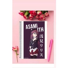Lilith Asami Anime Defter   Özel Tasarım A5 Boyutu Telli Çizgisiz Defter 15*21 cm