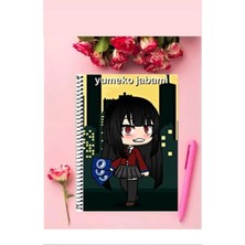 Yumeko Jabami Anime Defter   Özel Tasarım A5 Boyutu Telli Çizgisiz Defter 15*21 cm
