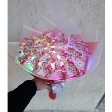 Kalpli Kelebek Buketi LED Işıklı Sevgiliye Dostuna Eşine Hediyelik En Güzel Çiçek Buketi