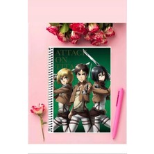 Mikasa Ackerman Anime Defter   Özel Tasarım A5 Boyutu Telli Çizgisiz Defter 15*21 cm