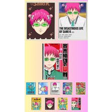 The Disastrous Life Of Saiki K Poster A3 ,2 Adet Defter A4 1ADET , Fotokart 9 Adet