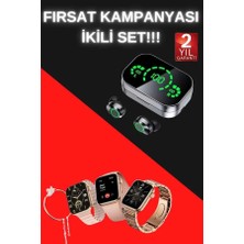 GRAYLINE Yeni Nesil Kaliteli Akıllı Saat ve Kablosuz Bluetooth Kulaklık Yüksek Ses Kaliteli Yeni Nesil