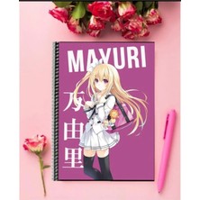 Mayuri Anime Defter   Özel Tasarım A5 Boyutu Telli Çizgisiz Defter 15*21 cm