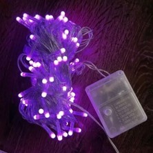 Marsilyan 10M 100 LED Damla Uçlu Pembe Işık Şeffaf Kablo