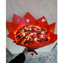 Kırmızı Kelebek ve Fiyok Hediye LED Işıklı Çiçek Buketi Sevgiliye Eşine Dostuna Hediyelik