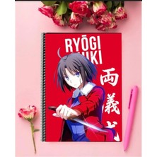 Shiki Ryogi Anime Defter   Özel Tasarım A5 Boyutu Telli Çizgisiz Defter 15*21 cm