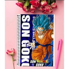 Son Goku Anime Defter   Özel Tasarım A5 Boyutu Telli Çizgisiz Defter 15*21 cm