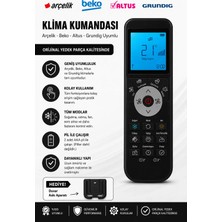 Öz Beyaz Eşya Grundig Gac 09 Eco - Gac 12 Eco - Gac 18 Eco - Gac 24 Eco Inverter Klima Kumandası Yeni Tip (Siyah)