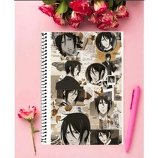 Fbn Store Kuroshitsuji Anime Defter   Özel Tasarım A5 Boyutu 15*21 cm Telli Çizgisiz Defter