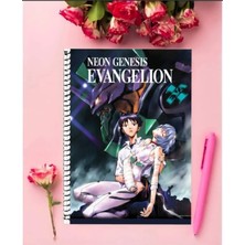 Ayaşlı Kırtasiye Neon Genesis Evangelion Anime Defter   Özel Tasarım A5 Boyutu 15*21 cm Telli Çizgisiz Defter