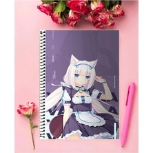 Ayaşlı Kırtasiye Nekopara Anime Defter   Özel Tasarım A5 Boyutu 15*21 cm Telli Çizgisiz defter