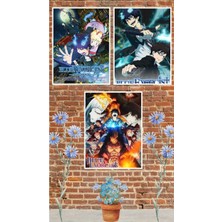 Blue Exorcist Poster Seti 3 Adet A3 Boyutu 30*42 cm 200 gr Kuşe Kağıt Parlak Poster Seti