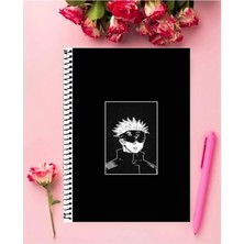 Fbn Store Jujutsu Kaisen Anime Defter   Özel Tasarım A5 Boyutu 15*21 cm Telli Çizgisiz Defter