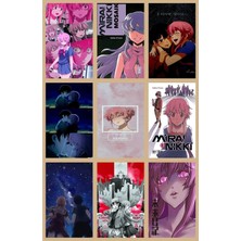 Rollas Store Mirai Nikki Yeni Fotokart 9 Adet Kesilmiş 8*6 cm Pvc Kaplı Süper Hd Kaliteli Baskılı Fotokart