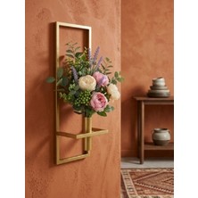 Ragno Metal Çiçeklik Modern Dekoratif Duvar Süsü 22X55CM Duvar Saksılığı,metal Dekorasyon Hediyelik Gold