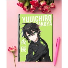 Fbn Store Yuichiro Hyakuya Anime Defter   Özel Tasarım A5 Boyutu Telli Çizgisiz Defter 15X21 cm