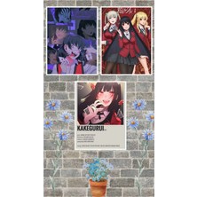 Kakegurui Poster Seti 3 Adet A3 Boyutu 30*42 cm 200 gr Kuşe Kağıt Parlak Poster Seti