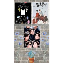 Bts Poster Seti 3 Adet A3 Boyutu 30*42 cm 200 gr Kuşe Kağıt Parlak Poster Seti