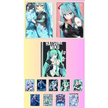 Hatsune Miku Poster A3 ,2 Adet Defter A4 1ADET , Fotokart 9 Adet
