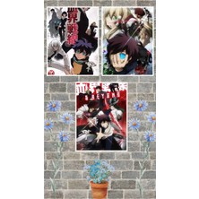 Kekkai Sensen Poster Seti 3 Adet A3 Boyutu 30*42 cm 200 gr Kuşe Kağıt Parlak Poster Seti