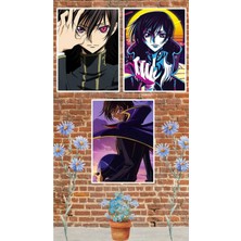 Lelouch Lamperouge Poster Seti 3 Adet A3 Boyutu 30*42 cm 200 gr Kuşe Kağıt Parlak Poster Seti