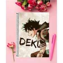 Rollas Store Deku Anime Defter   Özel Tasarım A4 Boyutu 21*29 cm Telli Çizgili defter