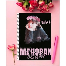 Ayaşlı Kırtasiye Black Pink Defter   Özel Tasarım A4 Boyutu Telli Kareli Defter 21*29 cm