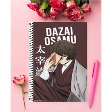 Dazai Osamu Anime Defter   Özel Tasarım A4 Boyutu 21*29 cm Telli Çizgili defter