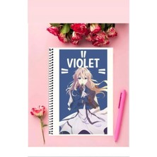 Violet Evergarden Anime Defter   Özel Tasarım A4 Boyutu Telli Çizgili Defter 21*29 cm