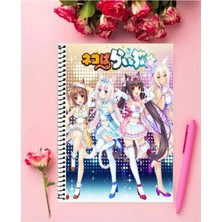 Ayaşlı Kırtasiye Nekopara Anime Defter   Özel Tasarım A5 Boyutu 15*21 cm Telli Çizgisiz defter