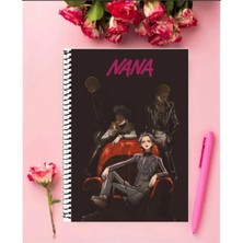 Ayaşlı Kırtasiye Nana Anime Defter   Özel Tasarım A5 Boyutu 15*21 cm Telli Çizgisiz Defter