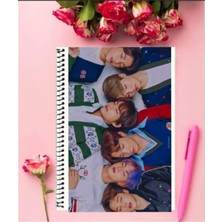 Ayaşlı Kırtasiye Bts Defter   Özel Tasarım A4 Boyutu Telli Çizgili Defter 21*29 cm