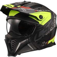Ls2 Drıfter Devor Mat Siyah-Neon Sarı Kask