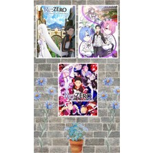 Re Zero Poster Seti 3 Adet A3 Boyutu 30*42 cm 200 gr Kuşe Kağıt Parlak Poster Seti
