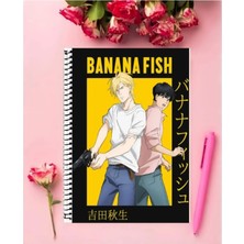 Rollas Store Banana Fish Anime Defter   Özel Tasarım A4 Boyutu 21*29 cm Telli Çizgili Defter