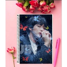 Rollas Store Bts Defter   Özel Tasarım A4 Boyutu Telli Kareli Defter 21*29 cm
