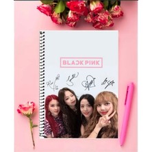 Black Pink Defter   Özel Tasarım A4 Boyutu Telli Çizgili Defter 21*29 cm