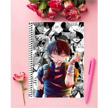 Fbn Store Shoto Todoroki Anime Defter   Özel Tasarım A5 Boyutu 15*21 cm Telli Çizgisiz Defter