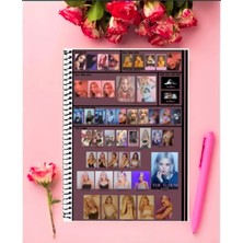 Black Pink Defter   Özel Tasarım A4 Boyutu Telli Çizgili Defter 21*29 cm