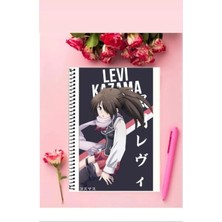Levi Kazama Anime Defter   Özel Tasarım A4 Boyutu Telli Çizgili Defter 21*29 cm