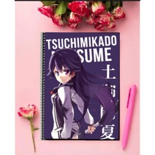 Tsuchimikado Natsume Anime Defter   Özel Tasarım A5 Boyutu Telli Çizgisiz Defter 15*21 cm