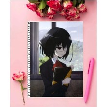 Rollas Store Another Anime Defter   Özel Tasarım A4 Boyutu 21*29 cm Telli Çizgili Defter