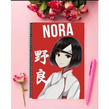 Rollas Store Nora Anime Defter   Özel Tasarım A4 Boyutu Telli Kareli Defter 21*29 cm