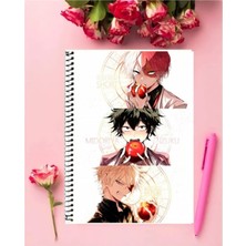 Fbn Store Shoto Todoroki Anime Defter   Özel Tasarım A5 Boyutu 15*21 cm Telli Çizgisiz Defter
