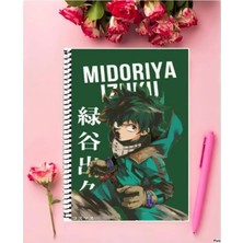 Midoriya Izuku Anime Defter   Özel Tasarım A4 Boyutu 21*29 cm Telli Çizgili Defter