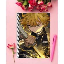 Zenutsu Agatsuma Defter   Özel Tasarım A5 Boyutu 15*21 cm Telli Çizgisiz Defter