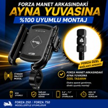 Nukrotech Honda Forza 250 / 750 Mrt Road Titreşim Modüllü Telefon Tutucu + Ayna Dibi Bağlantı Kiti Seti
